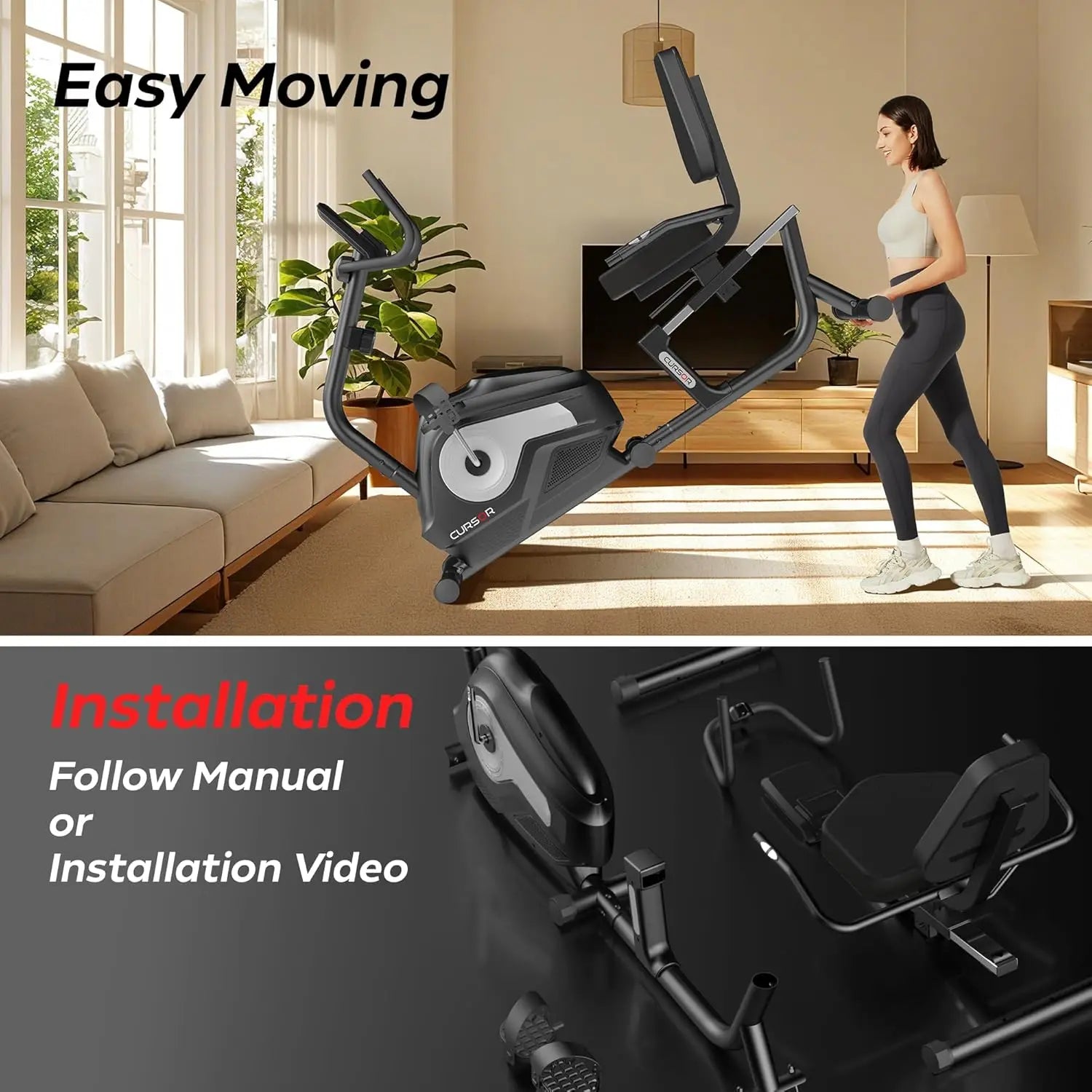 FITNESS Exercise Bike, Stationary Bike for Home