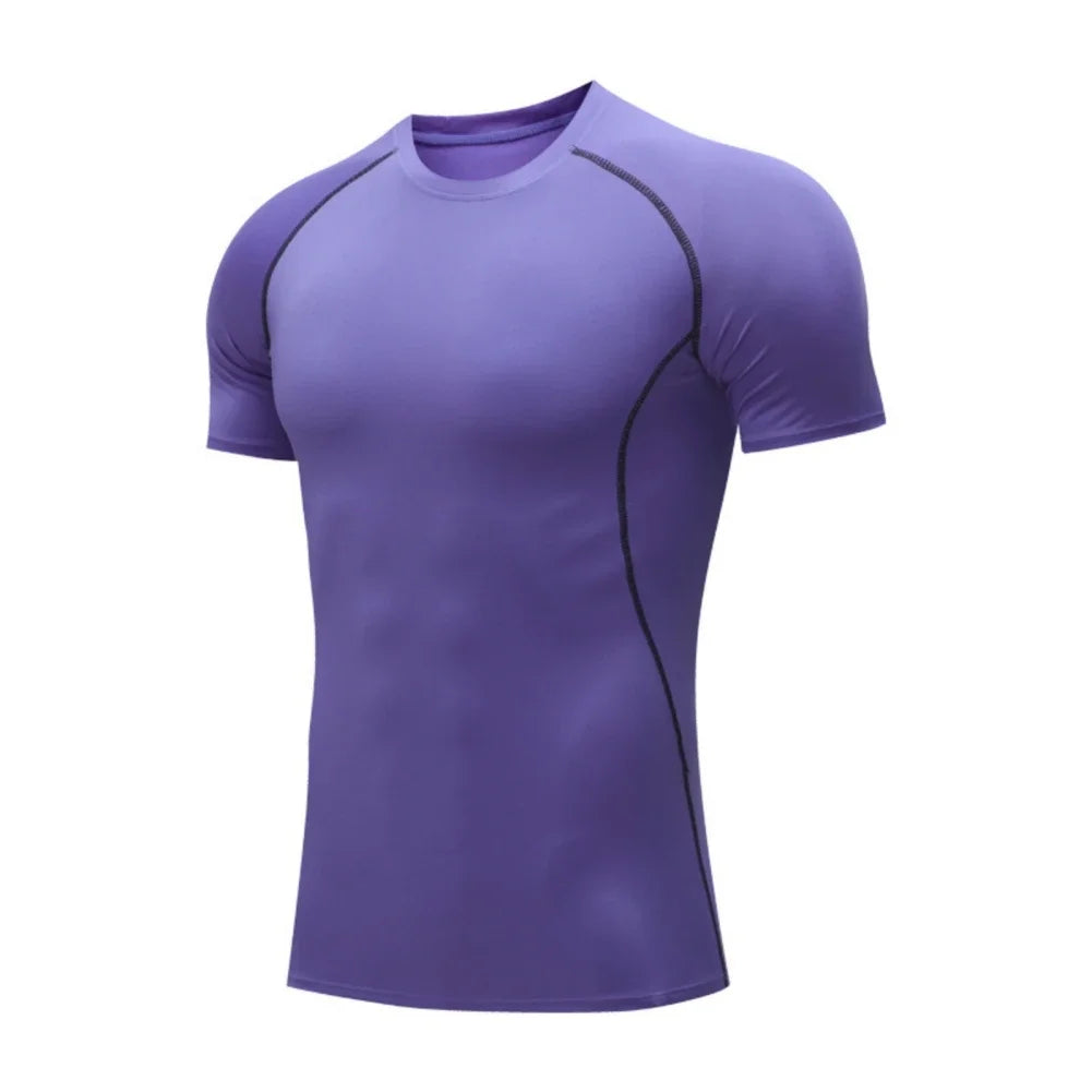 Quick Drying Men's Short Sleeve Athletic Tights